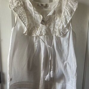 NWT Lace White Sleeveless Top